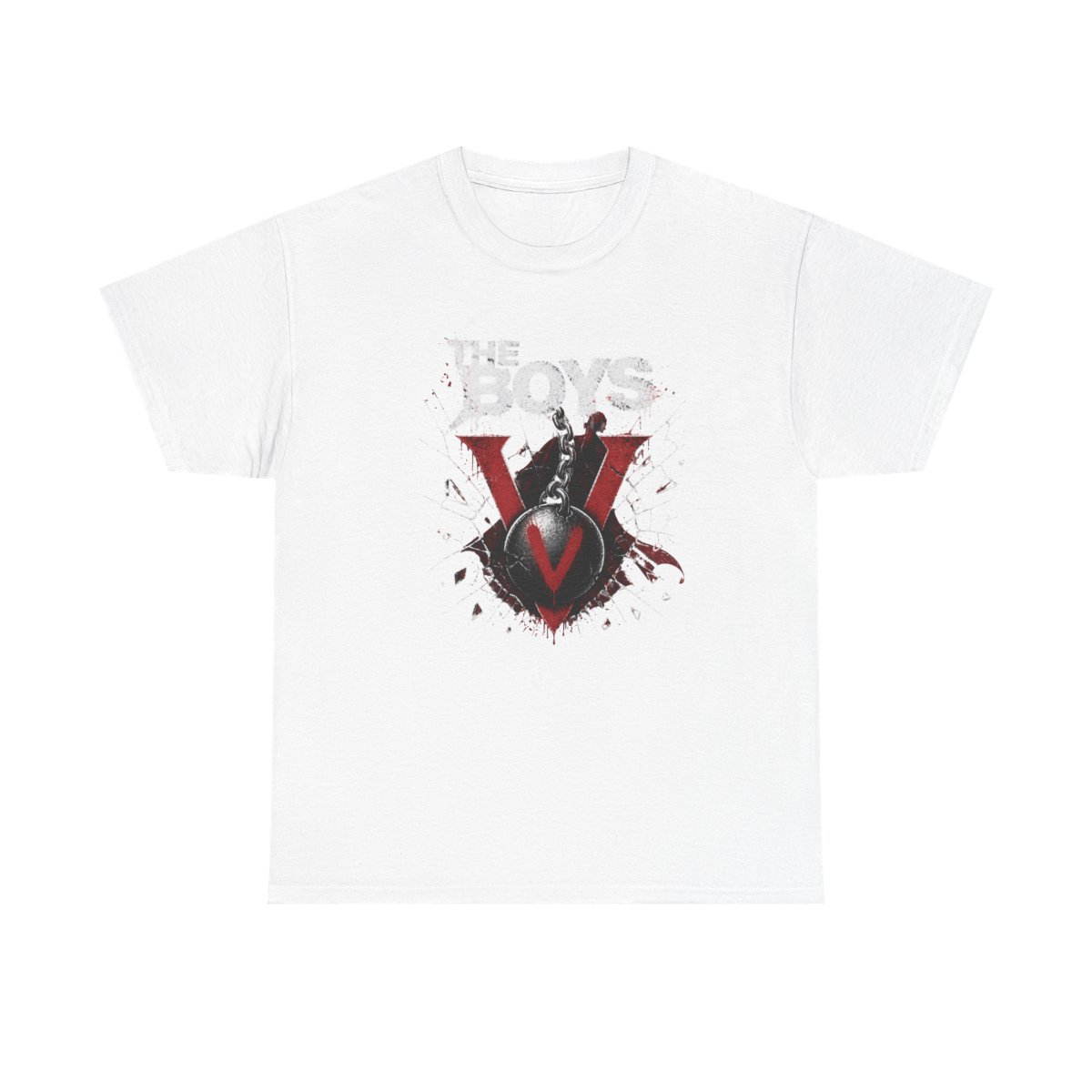 The Boys "s cape, alluding to chaos and rebellion. Text/lettering: " Unisex Tee - Official t-shirts merchandise