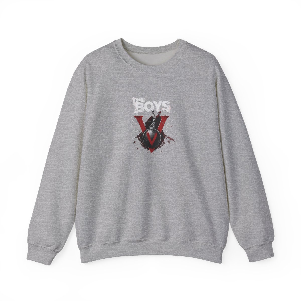 The Boys "s cape, alluding to chaos and rebellion. Text/lettering: " Crewneck - Official sweatshirts merchandise