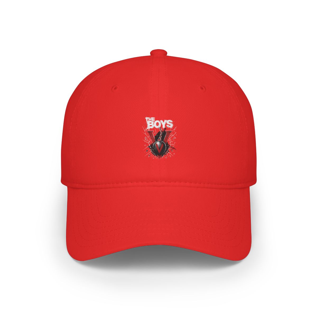 The Boys "s cape, alluding to chaos and rebellion. Text/lettering: " Hat - Official hats merchandise