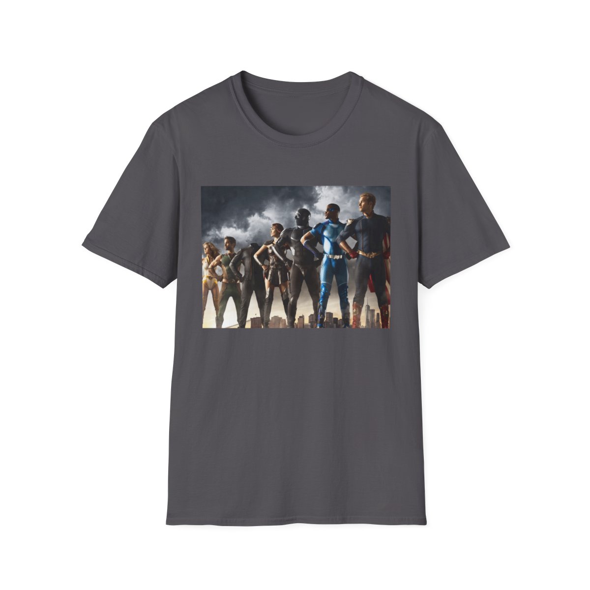 Superhero Team Illustration T-Shirt | Team Lineup Graphic Tee | The Boys - alternate angle 3, merchandise
