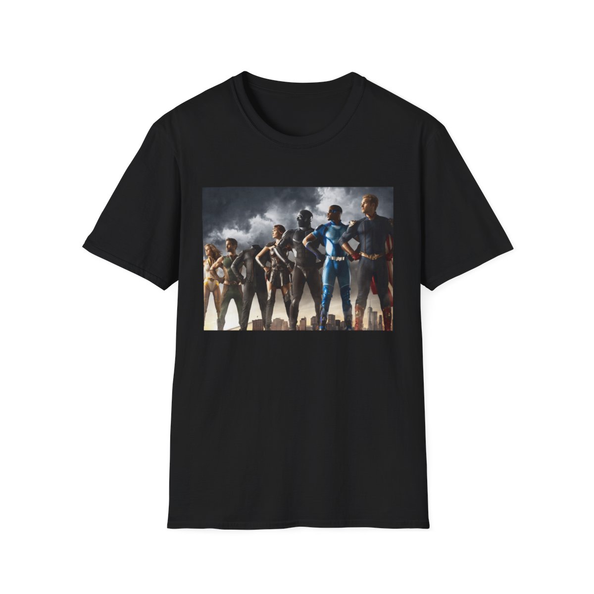 Superhero Team Illustration T-Shirt | Team Lineup Graphic Tee | The Boys