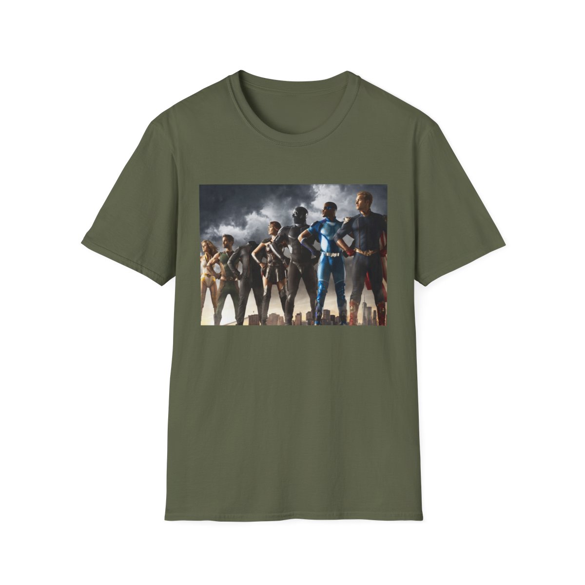 Superhero Team Illustration T-Shirt | Team Lineup Graphic Tee | The Boys - alternate angle 2, merchandise