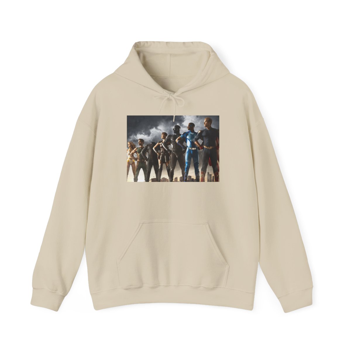 Superhero Team Illustration Hoodie | Comic Book Heroes Pullover | The Boys - alternate angle 2, merchandise
