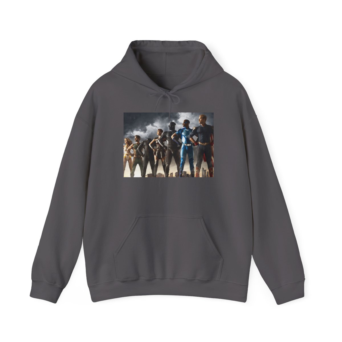 Superhero Team Illustration Hoodie | Comic Book Heroes Pullover | The Boys - alternate angle 3, merchandise